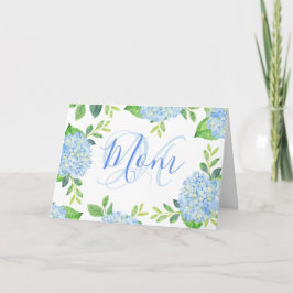 Tarjeta Mamá Hydrangea acuarela Floral Día de la Madre