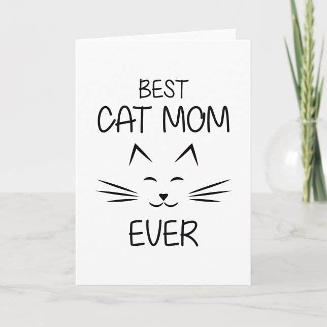 Tarjeta Mamá - La mejor mamá del gato. (Anverso)