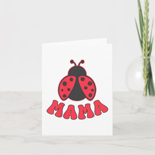 Tarjeta Mama Ladybug First Birthday Girl Family Matching P (Anverso)