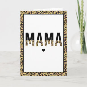 Tarjeta Mama Leopard print Typography Mom Gifts