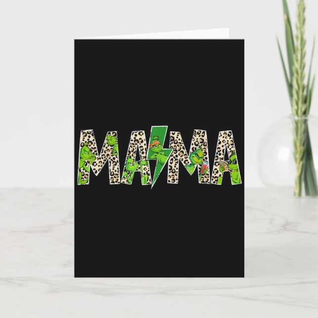 Tarjeta Mama Leopard Retro Mom Nanny Grandma Mother's Day  (Anverso)