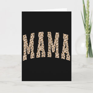 Tarjeta Mamá leopardo, Mamá corazón retro, regalo para mam