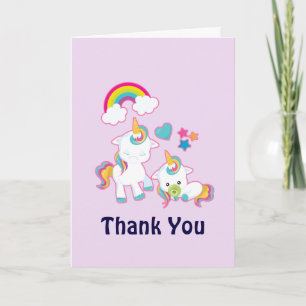 Tarjeta Mamá Linda & Bebé Unicornio Mágico Gracias