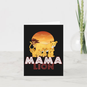 Tarjeta Mama Lion - Big Cat Familia Madre Hijos Tee