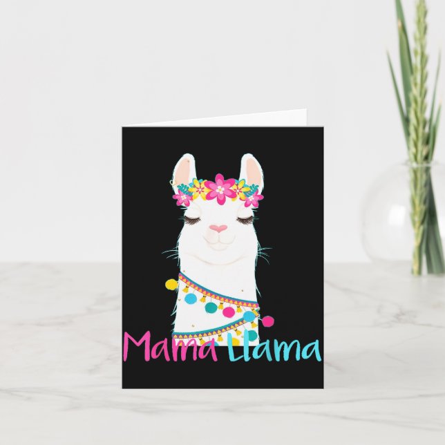 Tarjeta Mama Llama divertida camiseta del día de la madre  (Anverso)