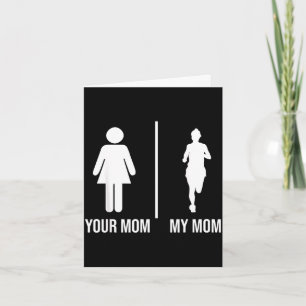 Tarjeta Mamá mamá corriendo divertido día de las madres co