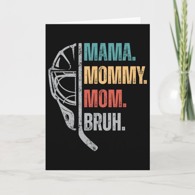 Tarjeta Mamá Mami Mamá Bruh Hockey sobre hielo Día de la M (Anverso)