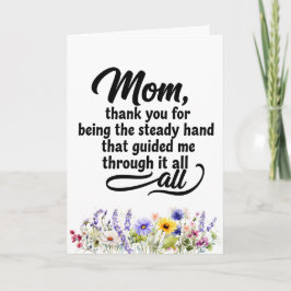 Tarjeta Mamá Mano Firme Me Guió Acuarela Flor Silvestre