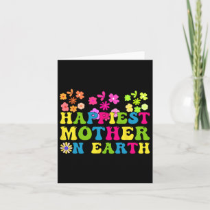 Tarjeta Mamá más feliz de la Tierra Groovy Feliz Día de la
