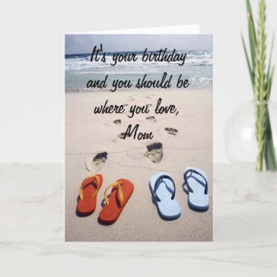 TARJETA **MAMA** MERECE SU DESEO DE "PLAYA"