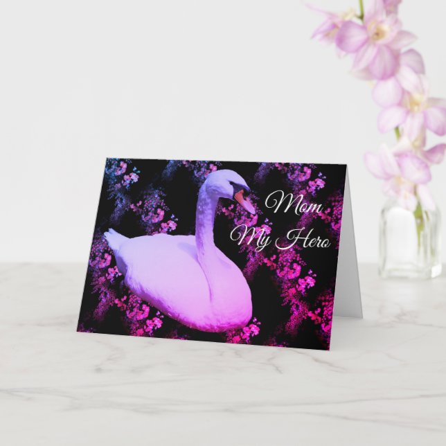 Tarjeta Mamá Mi Hero Regal Swan Birday Card (Orquídea)