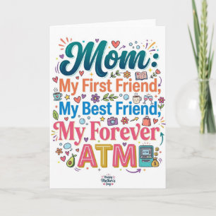 Tarjeta Mamá Mi Primer Amigo Mejor Amigo Por Siempre Cajer