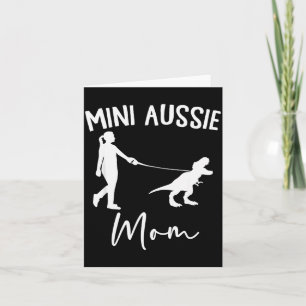 Tarjeta Mamá Mini Aussie Pastor Australiano Dinosaurio M