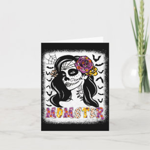 Tarjeta Mamá monstruo divertida calavera moño desordenado
