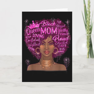 Tarjeta Mamá mujer negra afroamericana feliz día de la mad