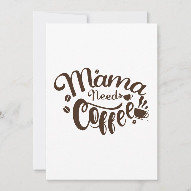 Tarjeta Mamá necesita café para divertir el día de la madr (Anverso)
