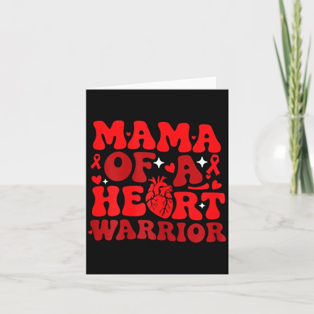 Tarjeta Mama Of A Heart Warrior Chd Awareness Heart Diseas (Anverso)