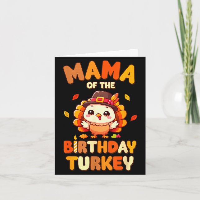 Tarjeta Mama Of The Birthday Turkey Family 1st Birthday Bo (Anverso)