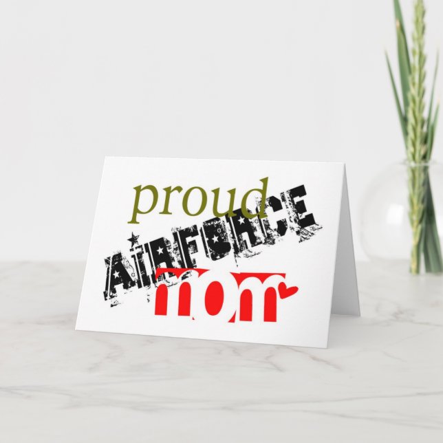 Tarjeta mamá orgullosa de la fuerza aérea (Anverso)