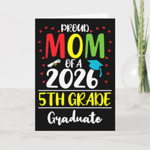Tarjeta Mamá Orgullosa y Divertida de un Graduado de 5to G
