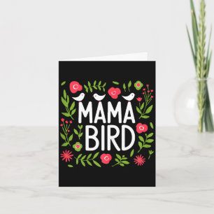 Tarjeta Mamá pájaro flores lindas primavera naturaleza amo
