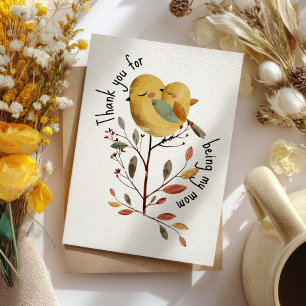 Tarjeta Mamá Pájaro y Pollito Caprichosos con Foto Día de