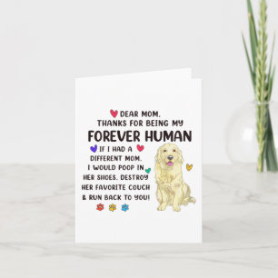 Tarjeta Mamá para siempre Crema Humana Golden Retriever Mo