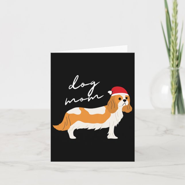 Tarjeta Mamá Perro Cavalier King Charles Spaniel Blenheim  (Anverso)