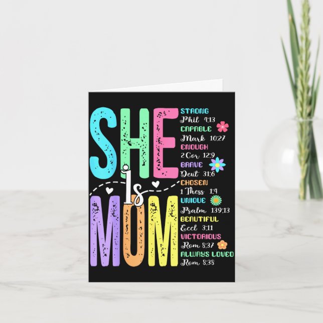 Tarjeta Mamá religiosa es mamá versículo bíblico madre cri (Anverso)