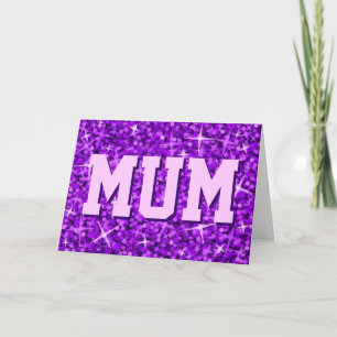 Tarjeta 'MAMÁ' rosa glitz 'Feliz Día de la Madre'
