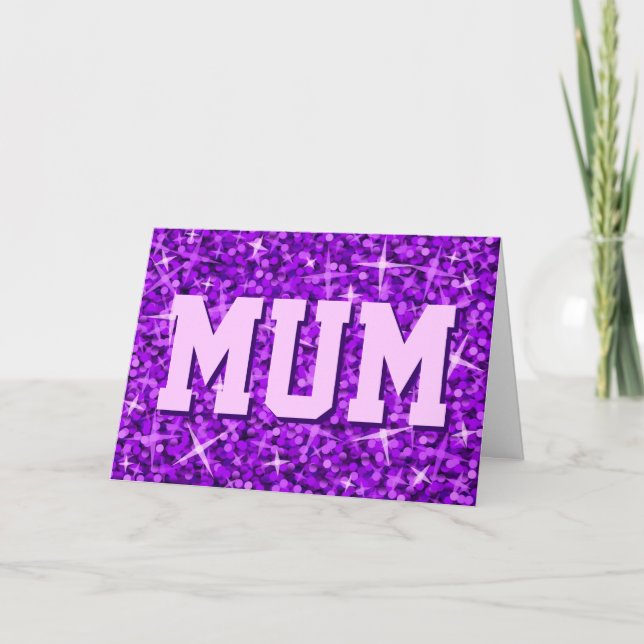 Tarjeta 'MAMÁ' rosa glitz 'Feliz Día de la Madre' (Anverso)