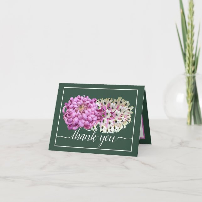 Tarjeta Mamá rosa y orquídeas blancas Moda floral gracias (Anverso)