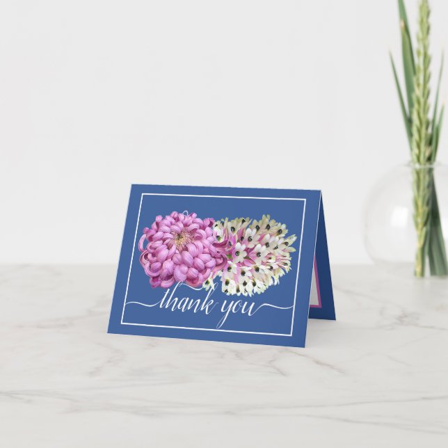 Tarjeta Mamá rosa y orquídeas blancas Moda floral gracias (Anverso)