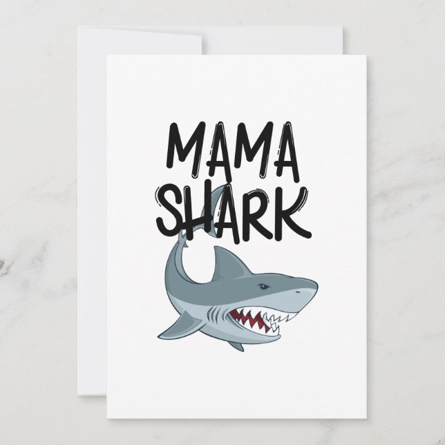 Tarjeta Mama Shark ofrece divertidos regalos de Día de la  (Anverso)