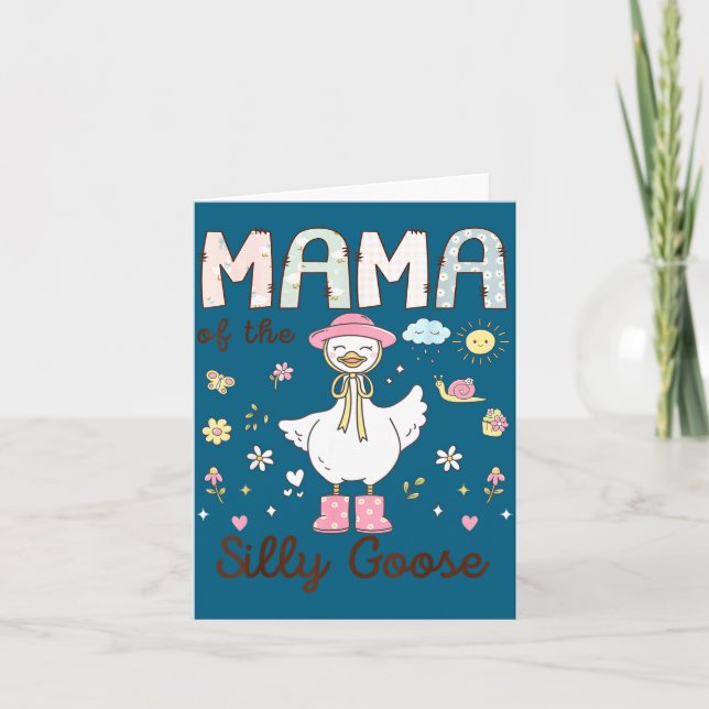 Tarjeta Mama Silly Goose First Birthday Illustration (Anverso)
