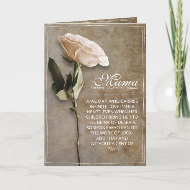 Tarjeta Mamá - simplemente irreemplazable - cosecha (Anverso)