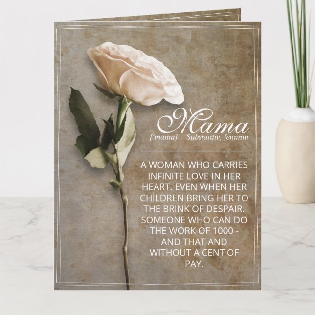 Tarjeta Mamá - simplemente irreemplazable - cosecha (Anverso)