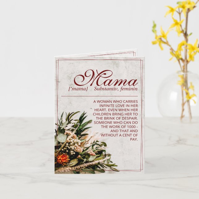 Tarjeta Mamá - simplemente irremplazable - Bouquet (flor amarilla)