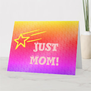 Tarjeta Mamá superestrella Naranja estrella rosada estrell