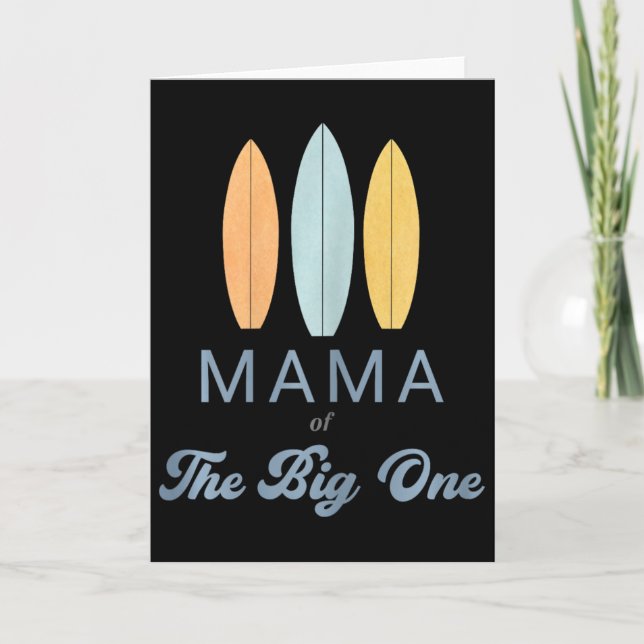 Tarjeta Mama The Big One Surf 1st Birthday Family Matching (Anverso)