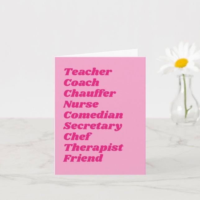 Tarjeta Mamá trabaja en el Personalizable Textos del Día d (Planta pequeña)