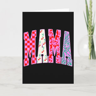 Tarjeta Mama Trendy Checkered Cherries devoró a la familia
