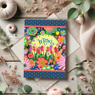 Tarjeta Mamá tulips Bonito única feliz día de la madre