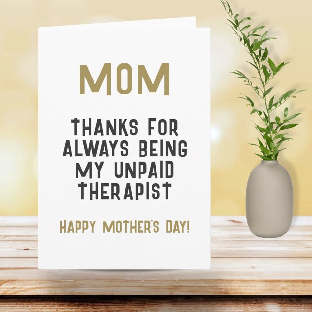 Tarjeta Mamá, un humor gracioso para terapeuta no remunera (Subido por el creador)