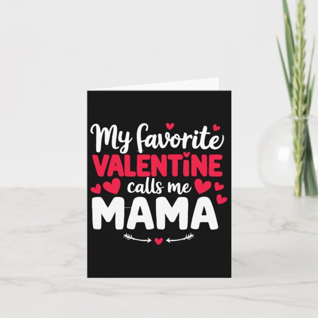Tarjeta Mama Valentine Cute Romántica Pareja Día de San Va (Anverso)