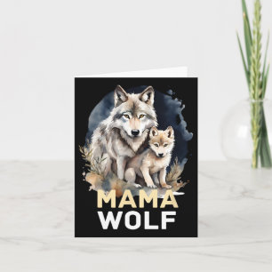 Tarjeta Mama Wolf Y Baby Mama Mamá Día de la Madre