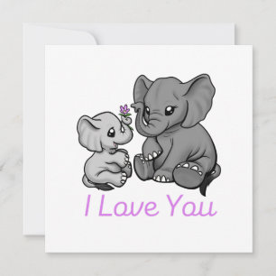 Tarjeta "Mamá y Elefante Bebé"