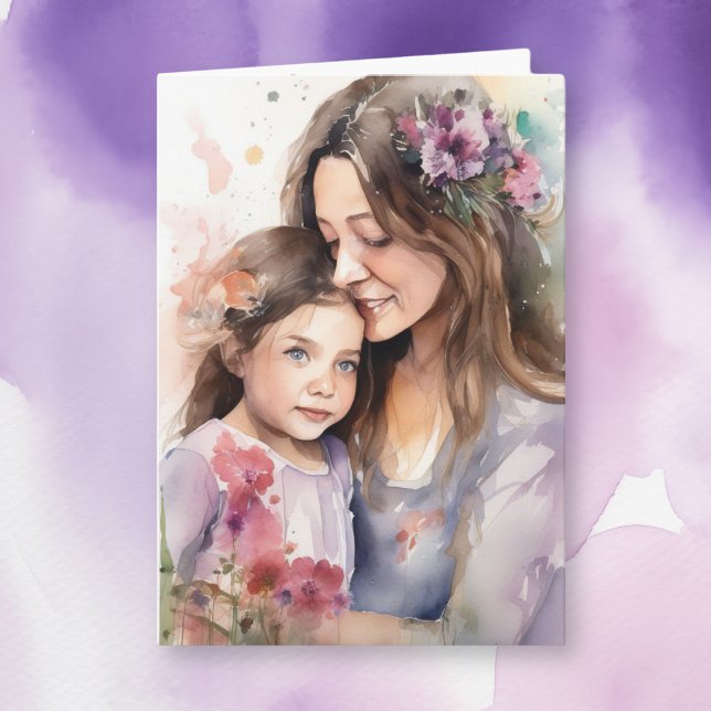 Tarjeta Mamá y hija | Día de la madre (Subido por el creador)