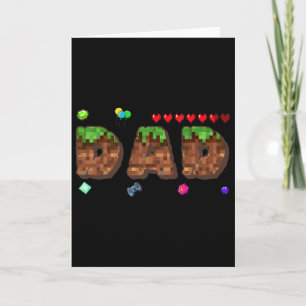 Tarjeta Mamá y Papá del chico de cumpleaños Pixel Game Mat