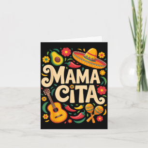 Tarjeta Mamacita cinco de mayo fiesta maracas sombrero div